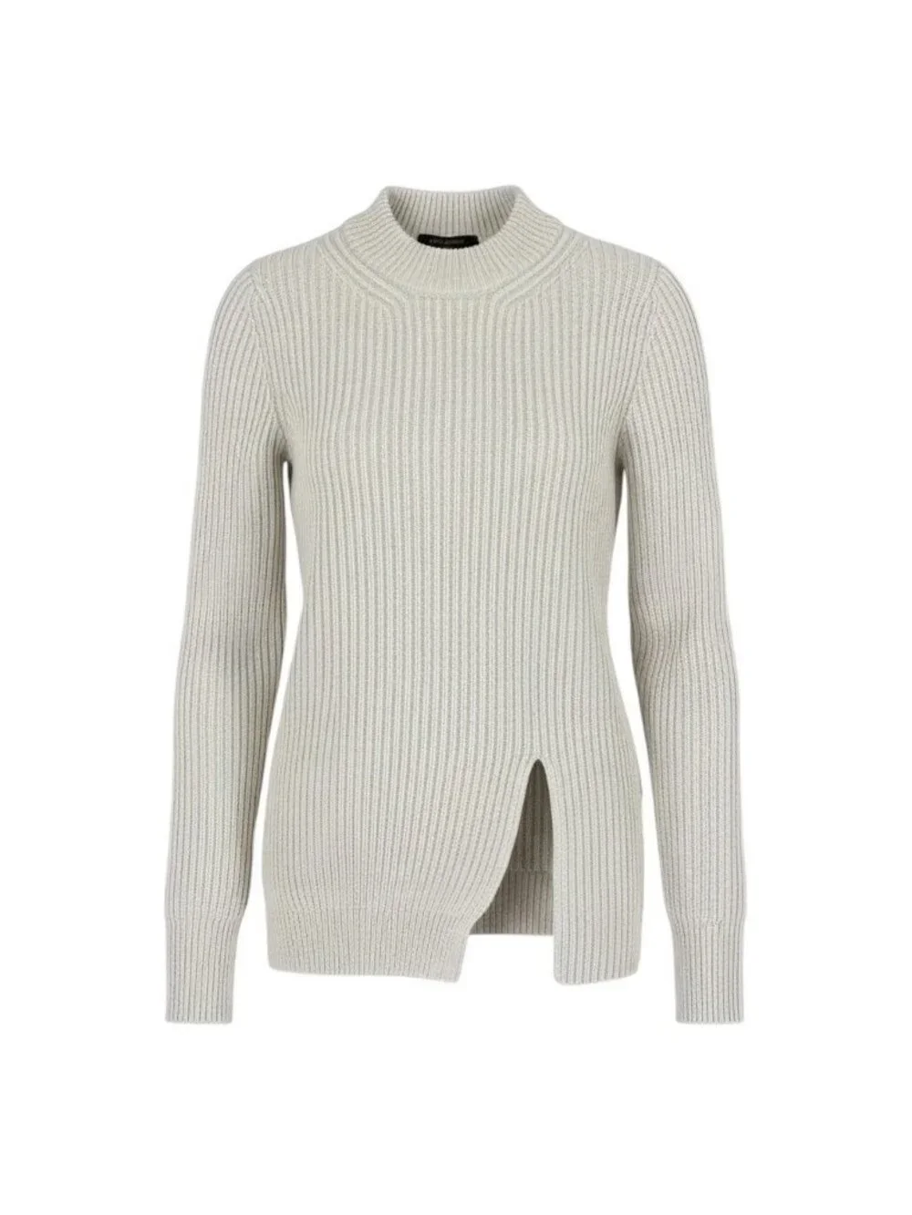 Louis Vuitton Slit Bottleneck Knit Sweater Monogram Tab Cashmere Wool